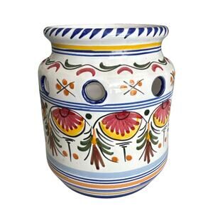 Vintage De La Cal Puente from Spain Handmade Garlic Keeper No Lid